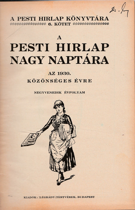 A Pesti Hírlap nagy naptára az 1930. közönséges évre