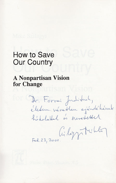 How to Save Our Country