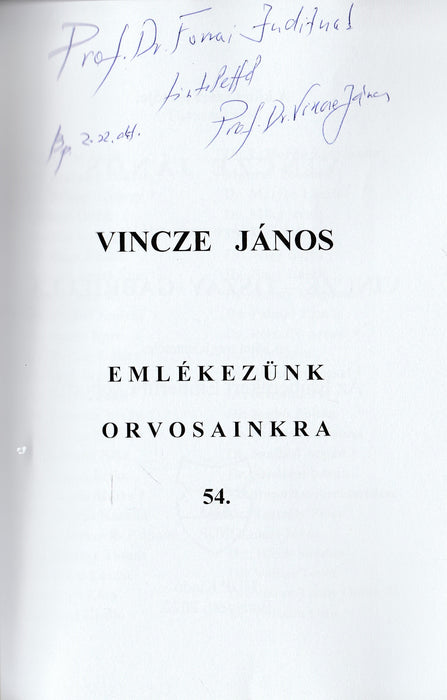 Emlékezünk orvosainkra 54.