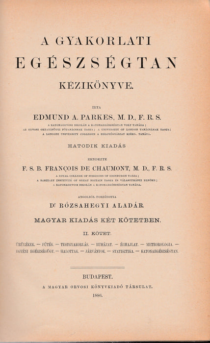 A gyakorlati egészségtan kézikönyve I-II.