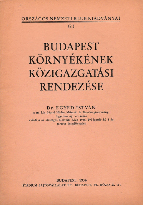 Budapest környékének közigazgatási rendezése