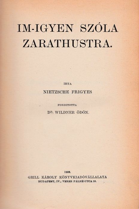 Im-igyen szóla Zarathustra