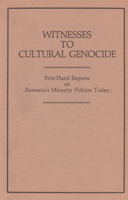 Witnesses to Cultural Genocide