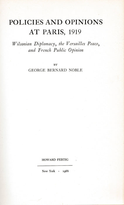 Polices and Opinions at Paris, 1919