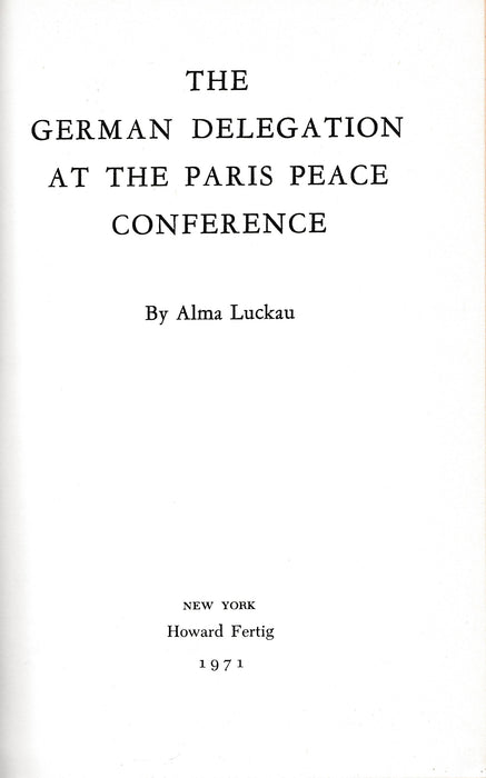 The German Delegation at the Paris Peace Conference