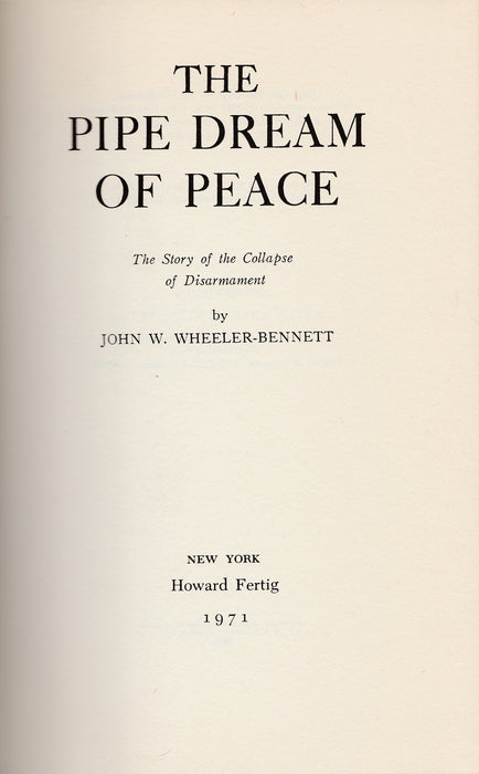 The Pipe Dream of Peace