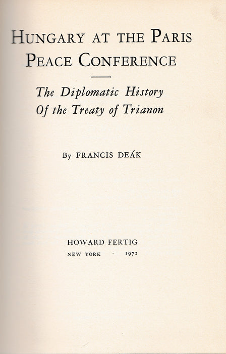 Hungary at the Paris Peace Conference
