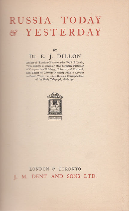 Russia Today & Yesterday