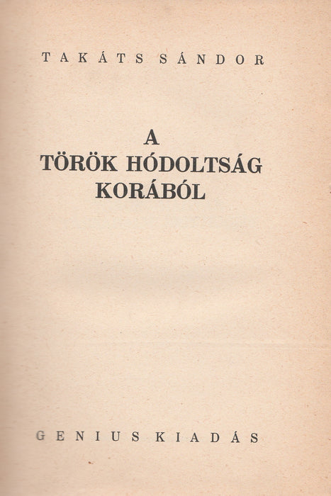 A török hódoltság korából
