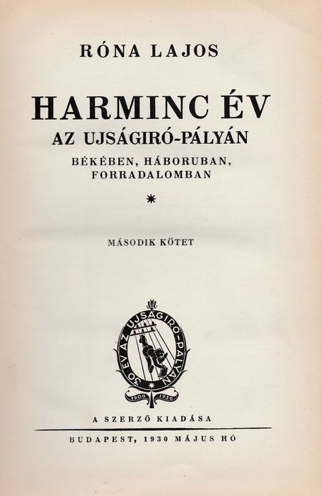 Harminc év az újságíró-pályán II.