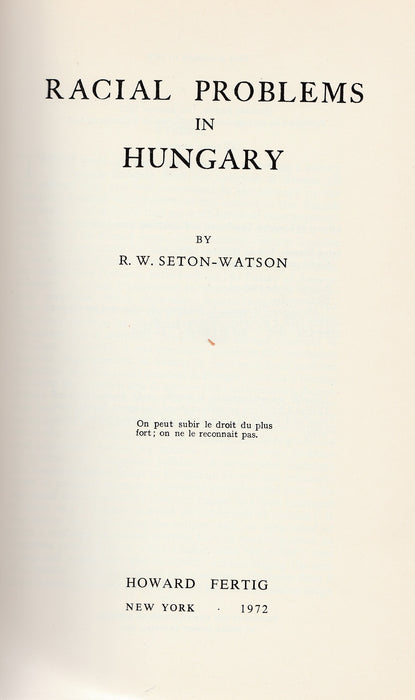 Racial Problems in Hungary