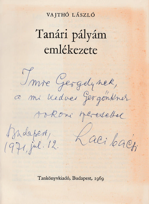 Tanári pályám emlékezete