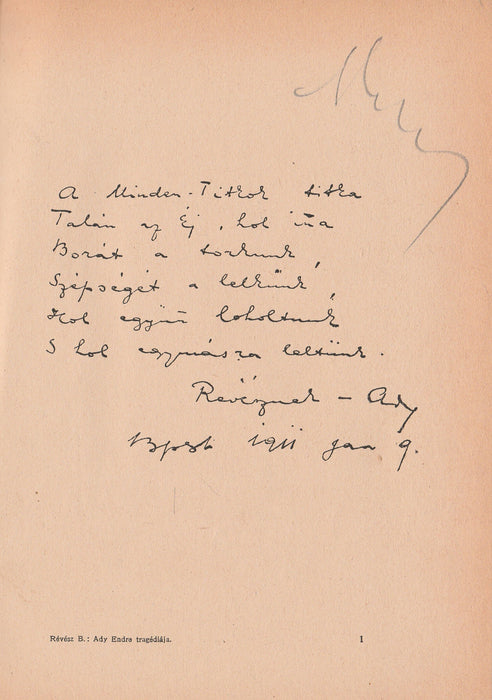Ady Endre tragédiája I.