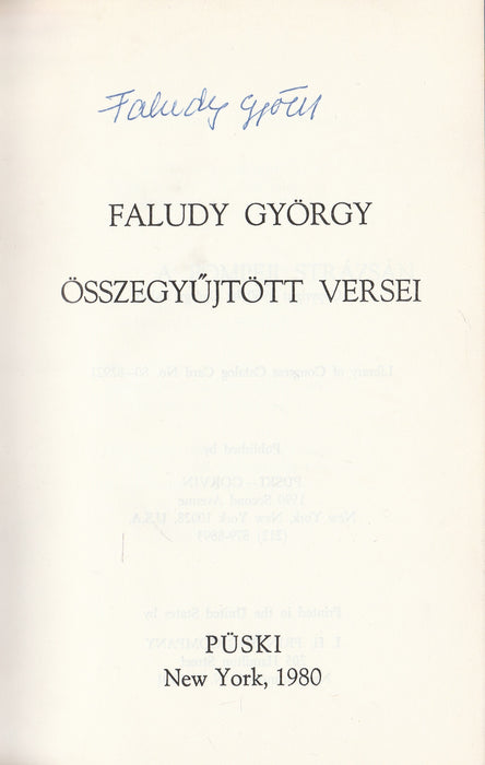 Faludy György összegyűjtött versei