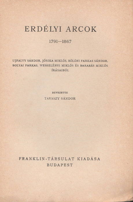 Erdélyi arcok - 1791-1867