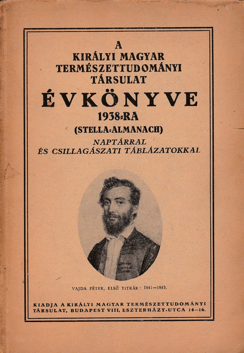 A Királyi Magyar Természettudományi Társulat évkönyve 1938-ra