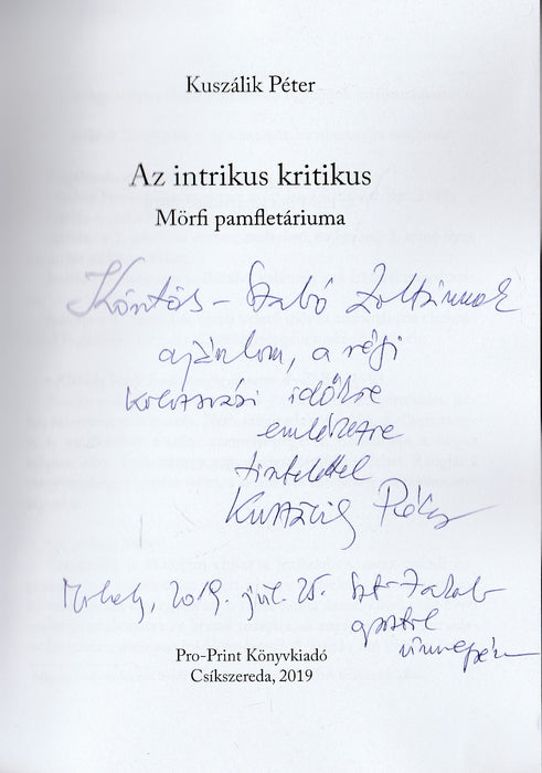 Az intrikus kritikus
