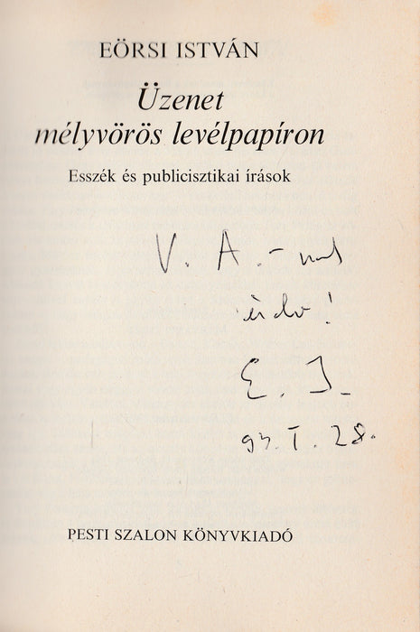 Üzenet mélyvörös levélpapíron