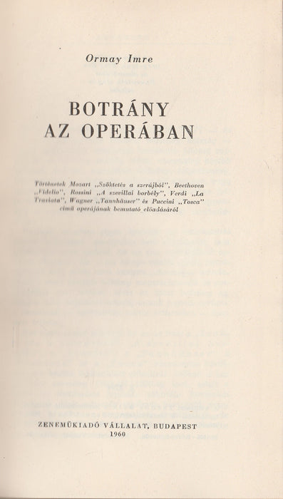 Botrány az operában