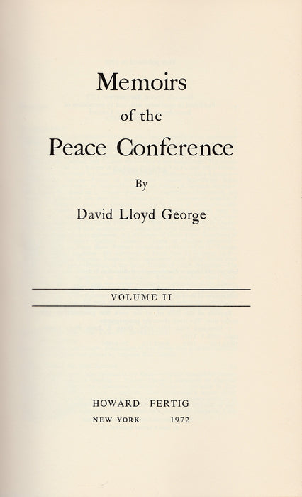 Memoirs of the Peace Conference I-II.