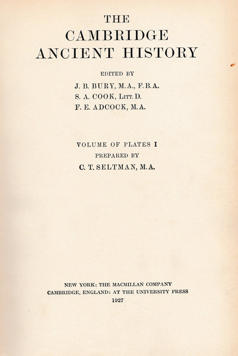 The Cambridge Ancient History I.