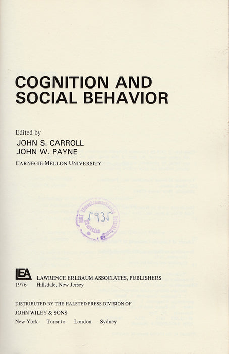 Cognition and Social Behavior