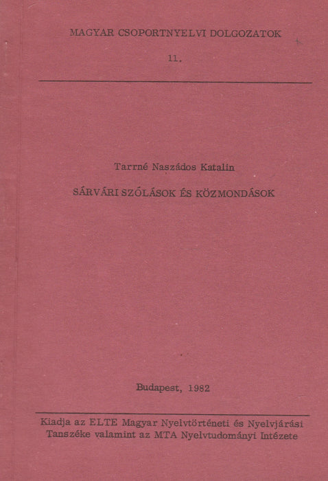 Sárvári szólások és közmondások