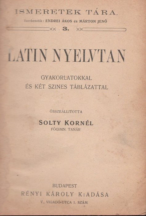 Latin nyelvtan - Latin mondattan
