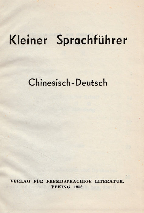 Kleiner Sprachführer - Chinesisch-Deutsch