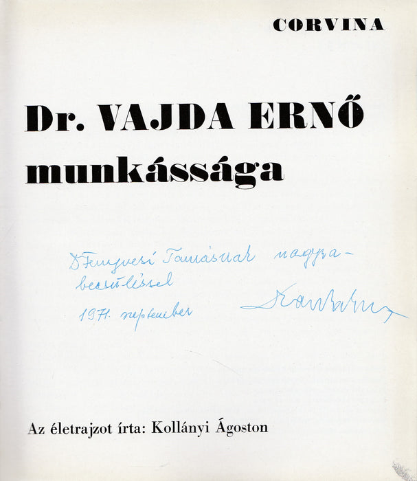 Dr. Vajda Ernő munkássága