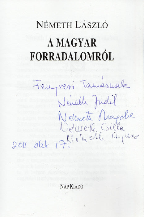 A magyar forradalomról