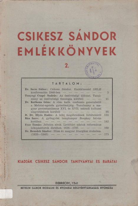 Csikesz Sándor emlékkönyvek II.
