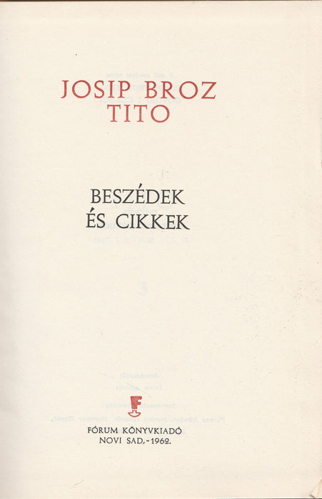 Beszédek és cikkek 3.