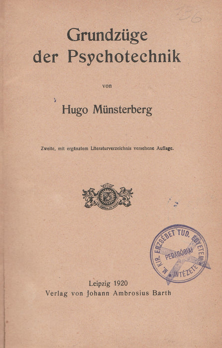 Grundzüge der Psychotechnik