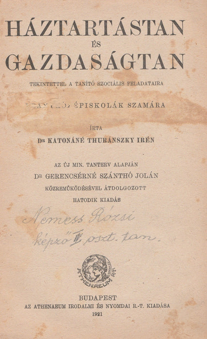 Háztartástan és gazdaságtan