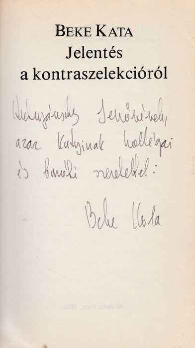 Jelentés a kontraszelekcióról