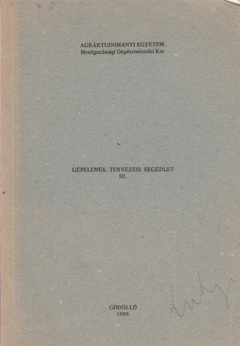 Gépelemek tervezési segédlet III.