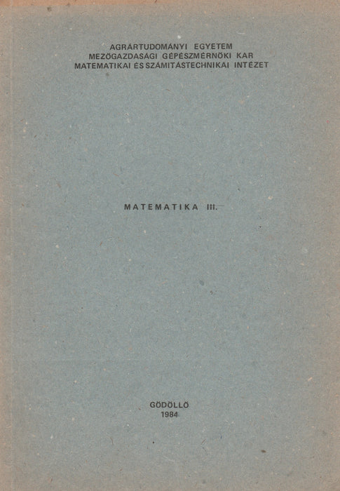 Matematika III.