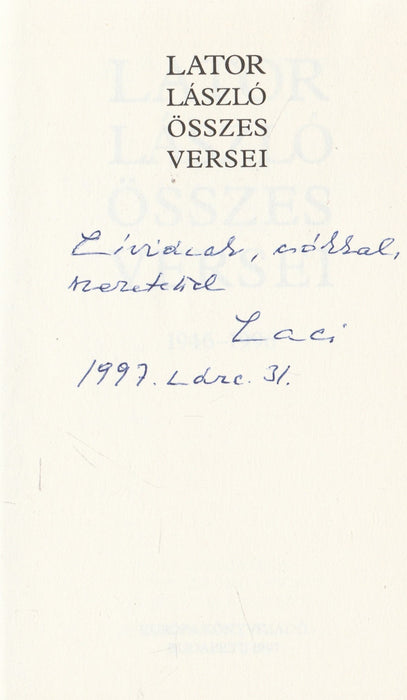 Lator László összes versei