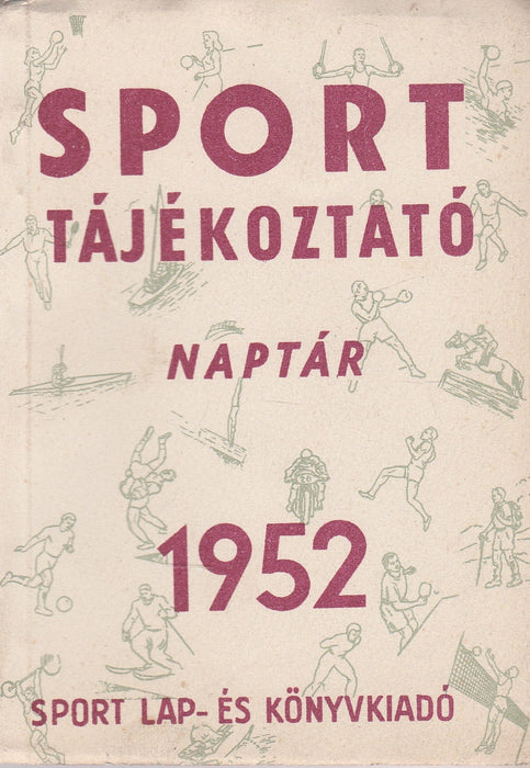Sport tájékoztató naptár 1952