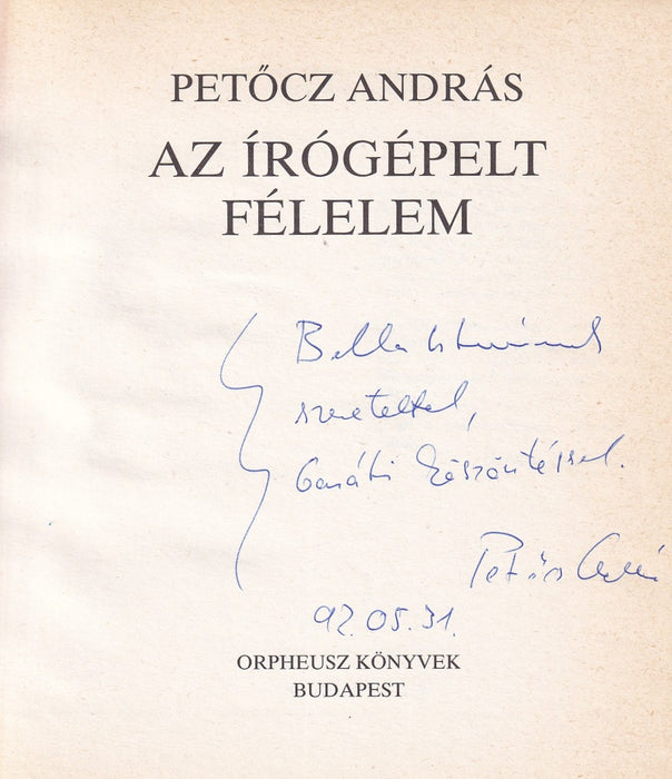 Az írógépelt félelem