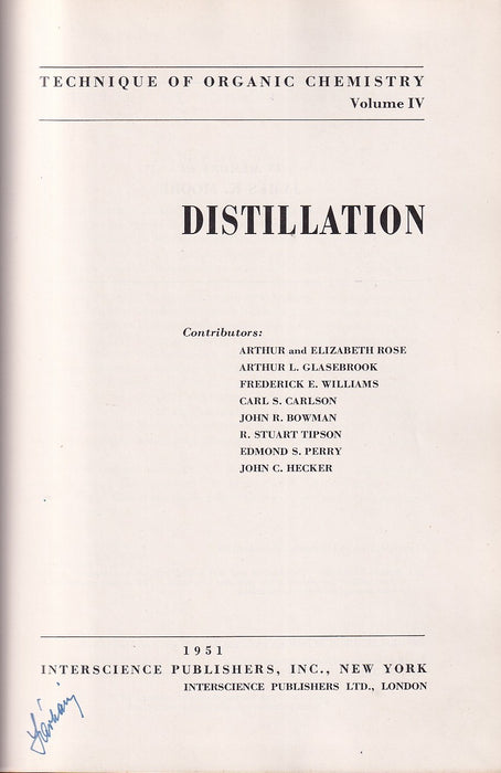 Technique of Organic Chemistry IV.