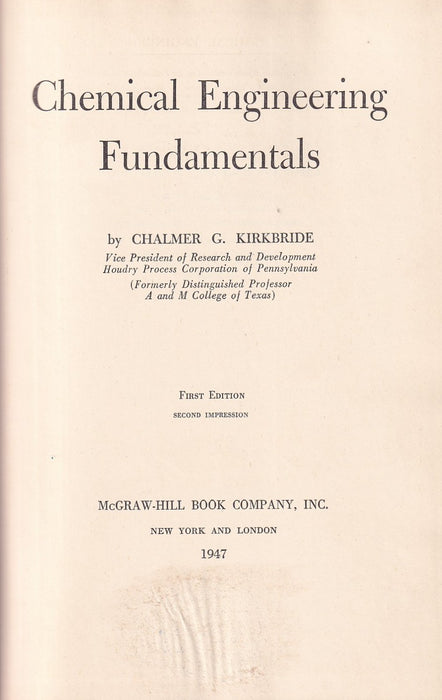Chemical Engineering Fundamentals