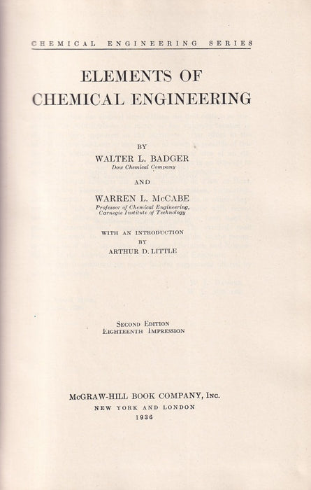 Elements of Chemical Engineering