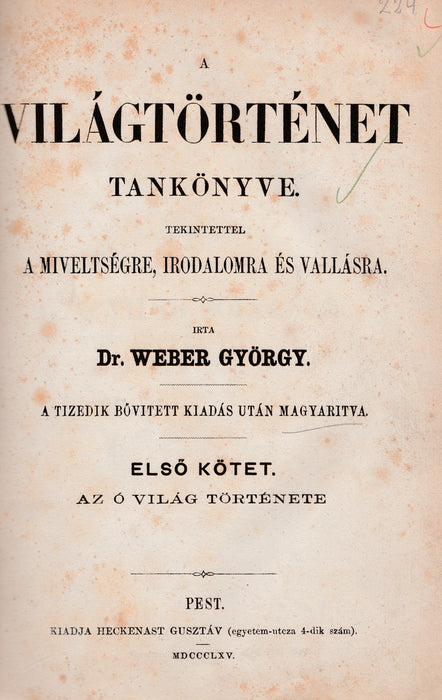 A világtörténet tankönyve I.