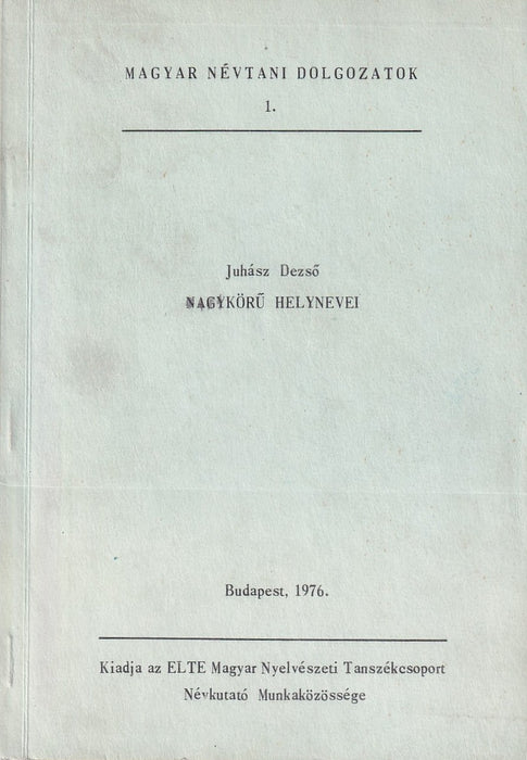 Nagykörű helynevei