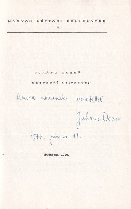 Nagykörű helynevei