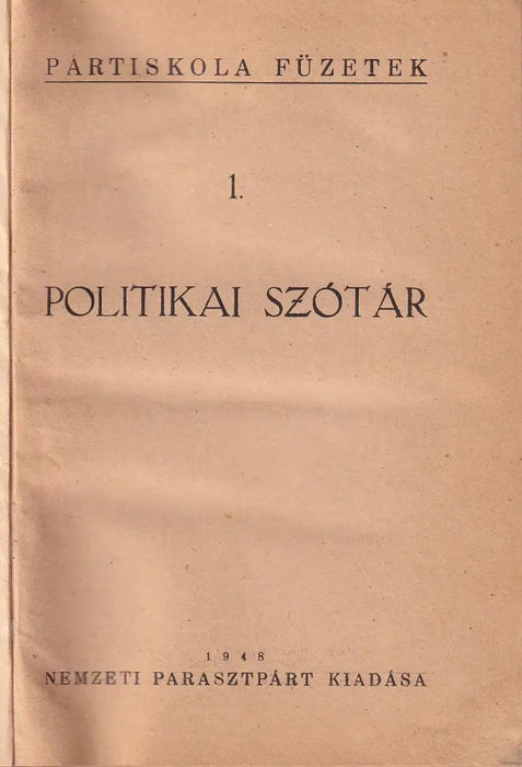 Pártiskola füzetek 1-12.