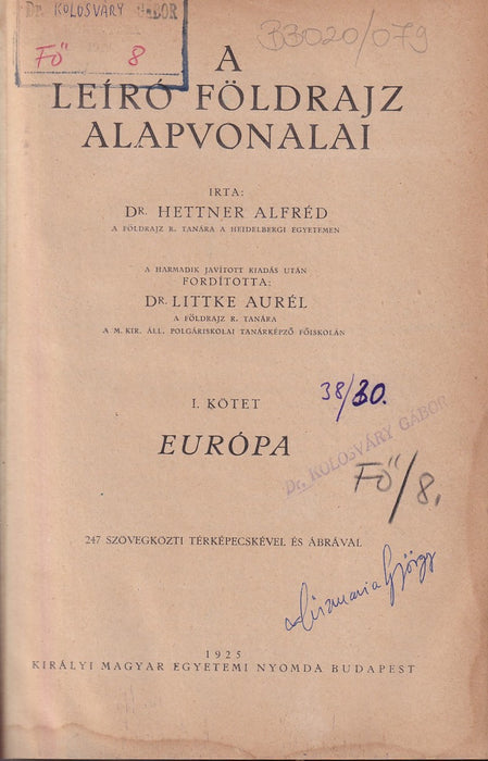 A leíró földrajz alapvonalai I.