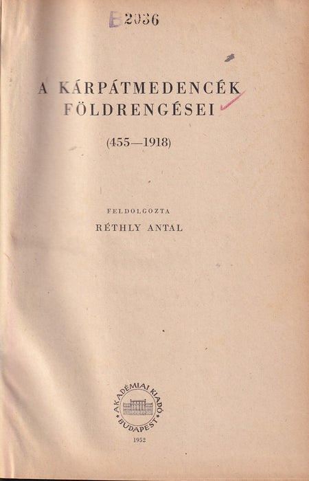 A Kárpátmedencék földrengései